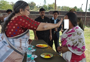 The Governor of Arunachal Pradesh Shri PB Acharya and State�s First Lady Smt Kavita Acharya celebrate the festive occasion of Holi with jail inmates, Jullang on 13th March 2017. 